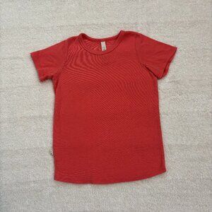 Childhoods coral ribbed knit short sleeve shirt